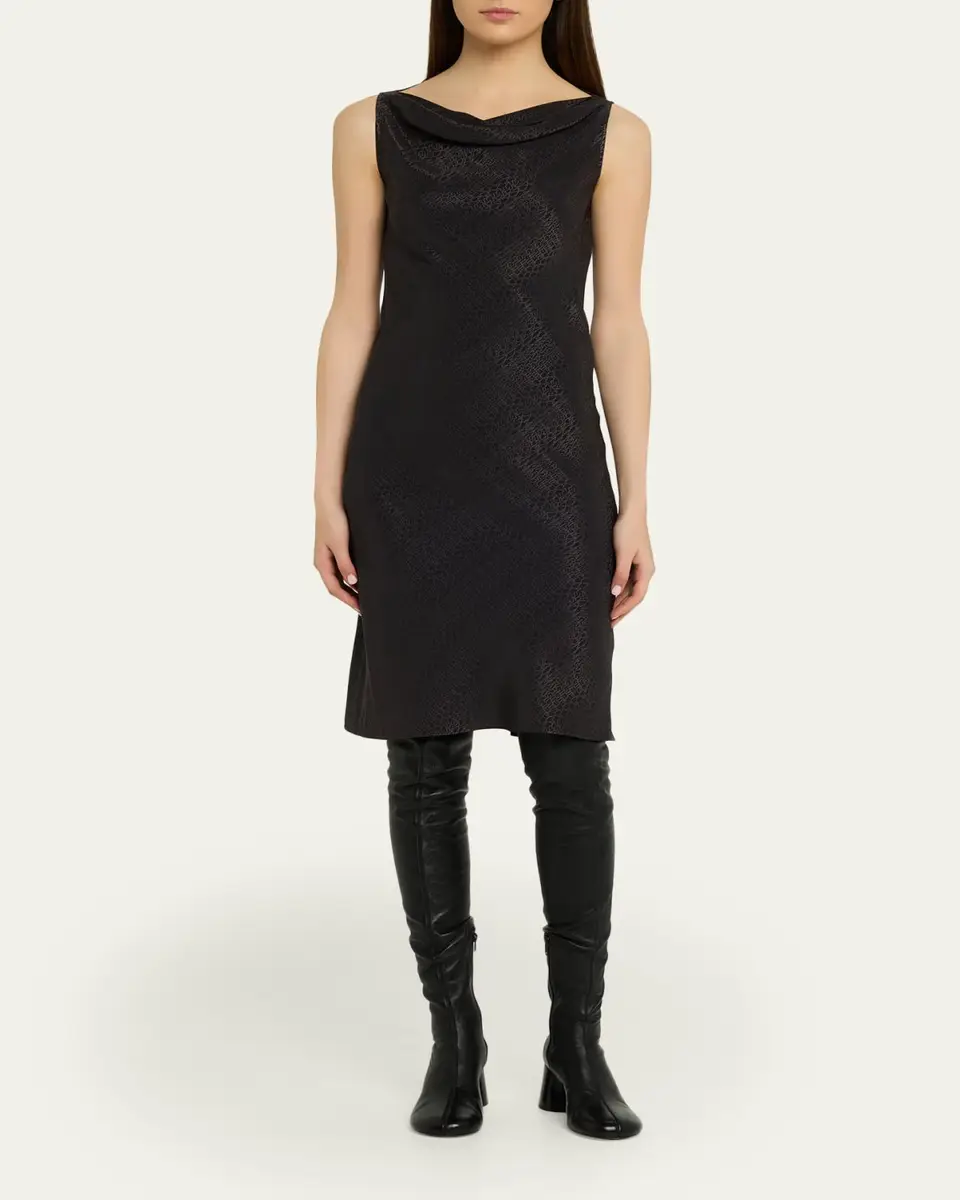 Maison Margiela Jacquard Cowl-Neck Midi Dress | Thumbnail 2 Maison Margiela Jacquard Cowl-Neck Midi Dress | Thumbnail 2