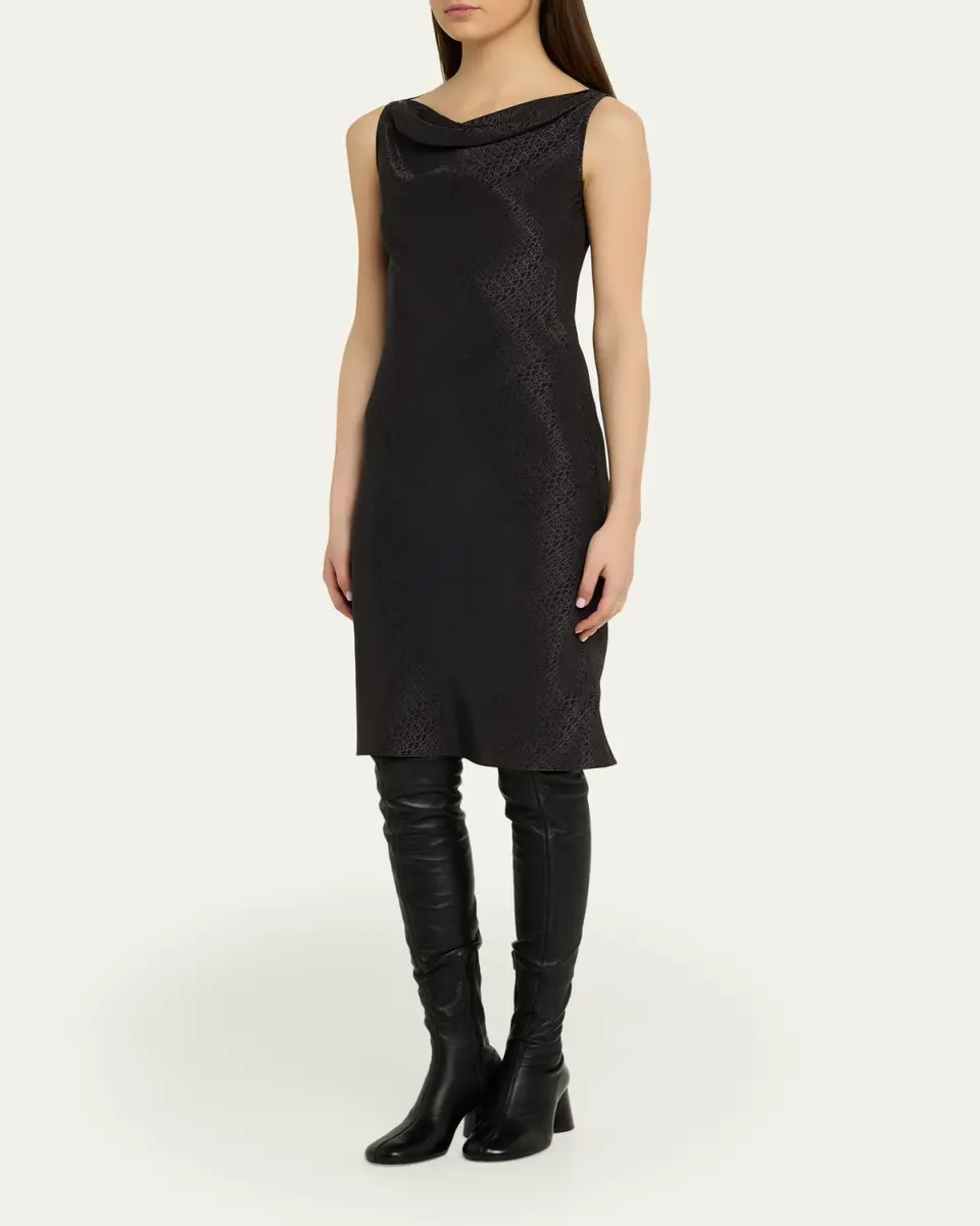 Maison Margiela Jacquard Cowl-Neck Midi Dress | Thumbnail 4 Maison Margiela Jacquard Cowl-Neck Midi Dress | Thumbnail 4