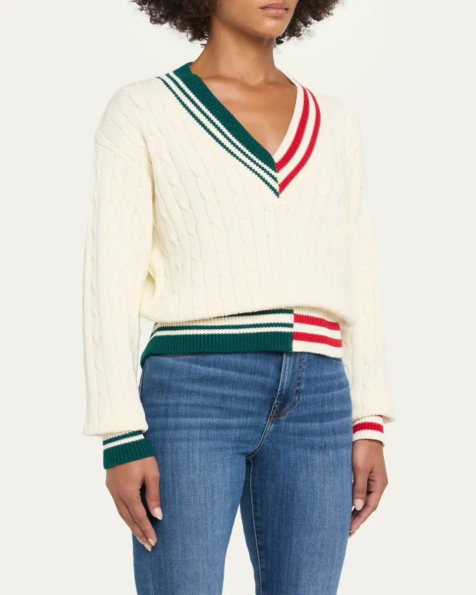 SEROYA Iona Colorblock Cable-Knit Sweater | Thumbnail 4 SEROYA Iona Colorblock Cable-Knit Sweater | Thumbnail 4