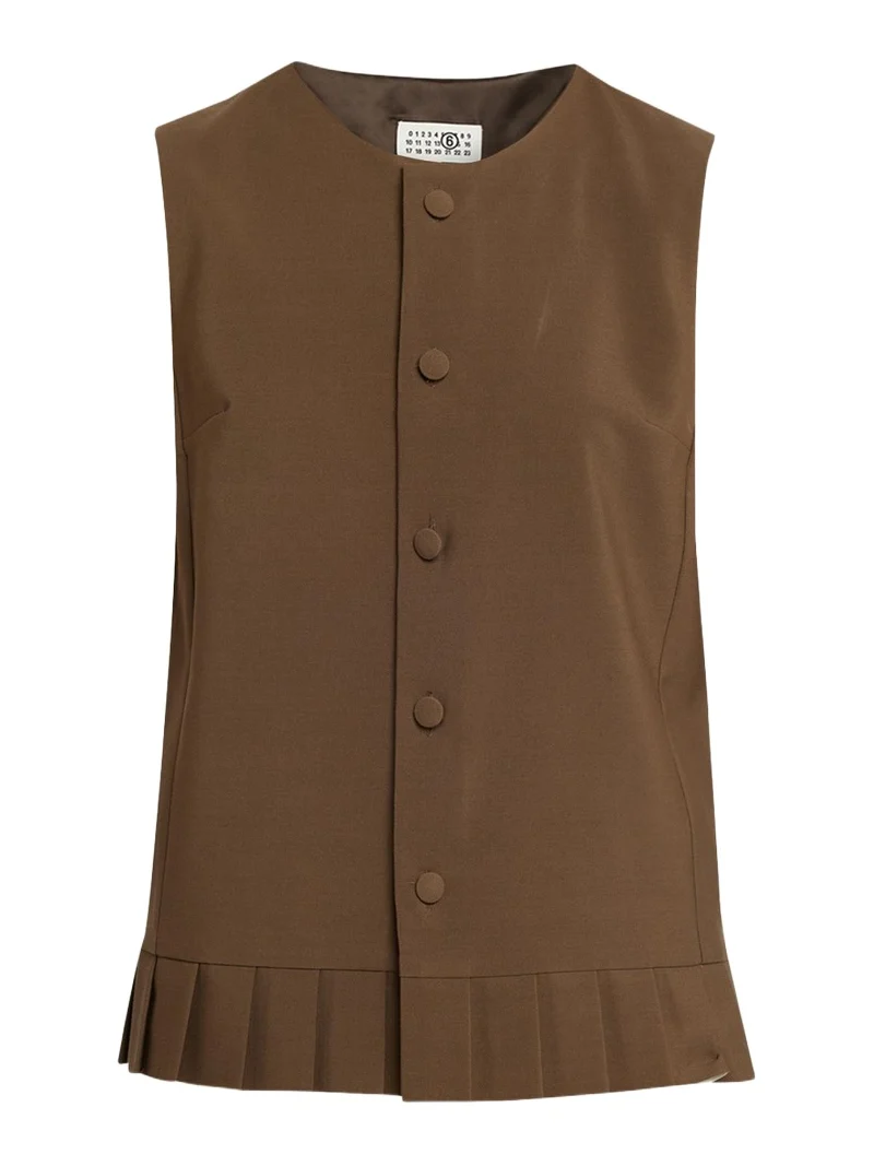 Pleated Button-Front Top Pleated Button-Front Top