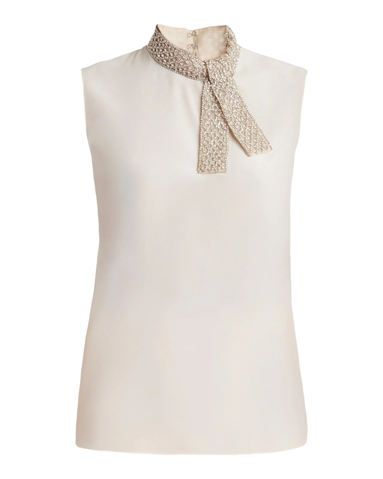 Valentino Garavani Silk Tie Neck Sleeveless Blouse