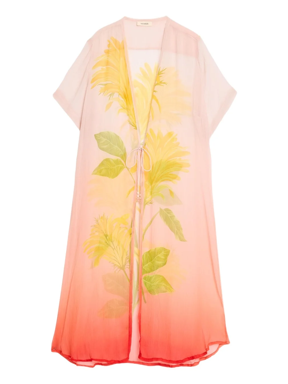 Floral Overlay Midi Dress Coverup