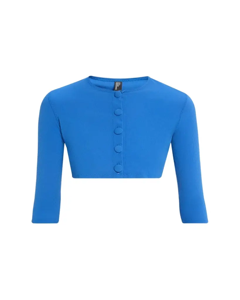 Lisa Marie Fernandez Crepe Cropped Cardigan | Image 1 Lisa Marie Fernandez Crepe Cropped Cardigan | Image 1