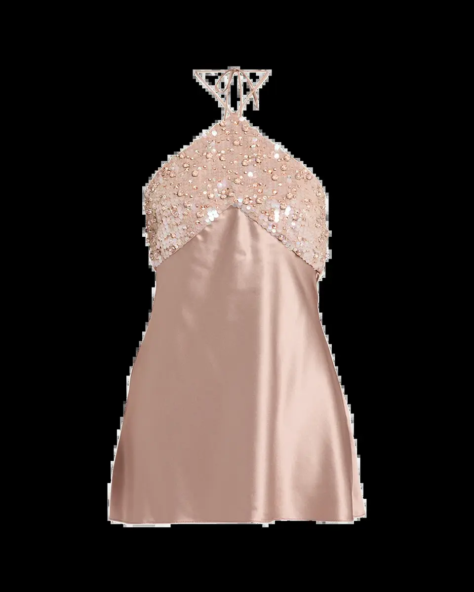 Retrofête Jeanne Embellished Satin Mini Dress | Thumbnail 2