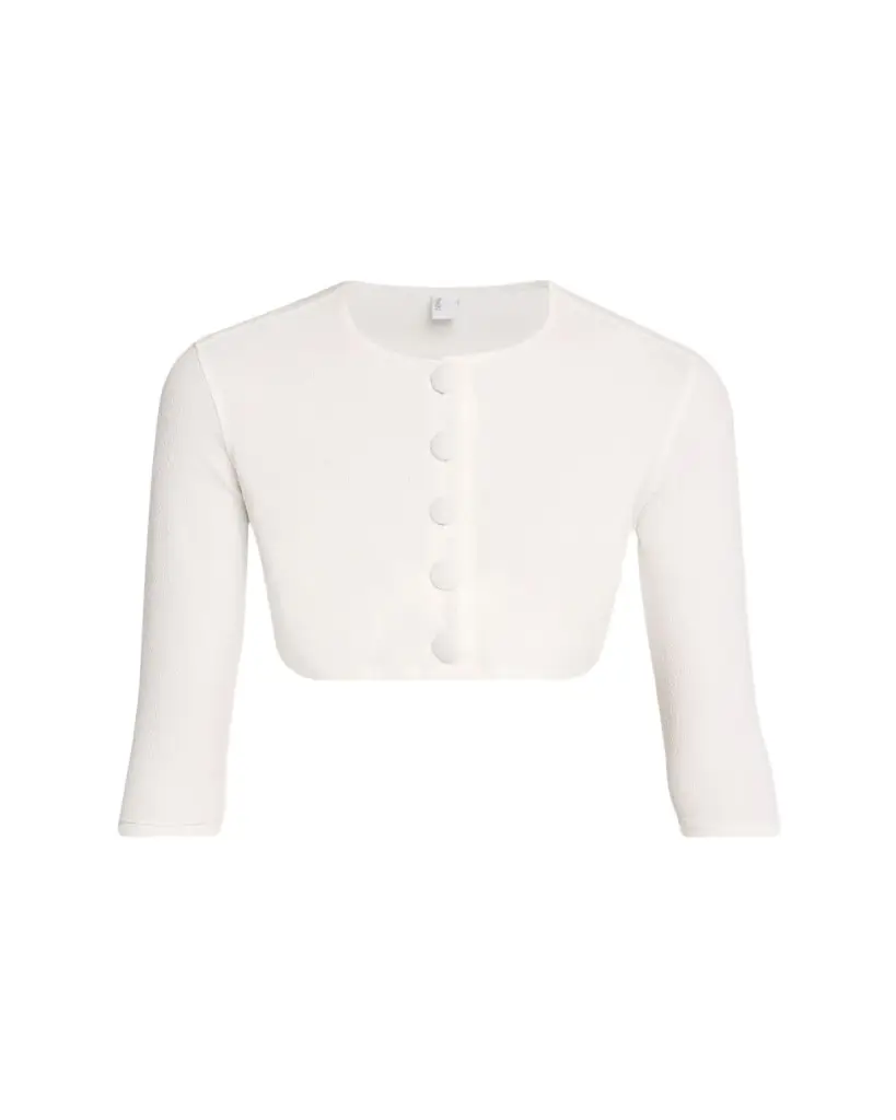 Lisa Marie Fernandez Crepe Cropped Cardigan | Image 1 Lisa Marie Fernandez Crepe Cropped Cardigan | Image 1