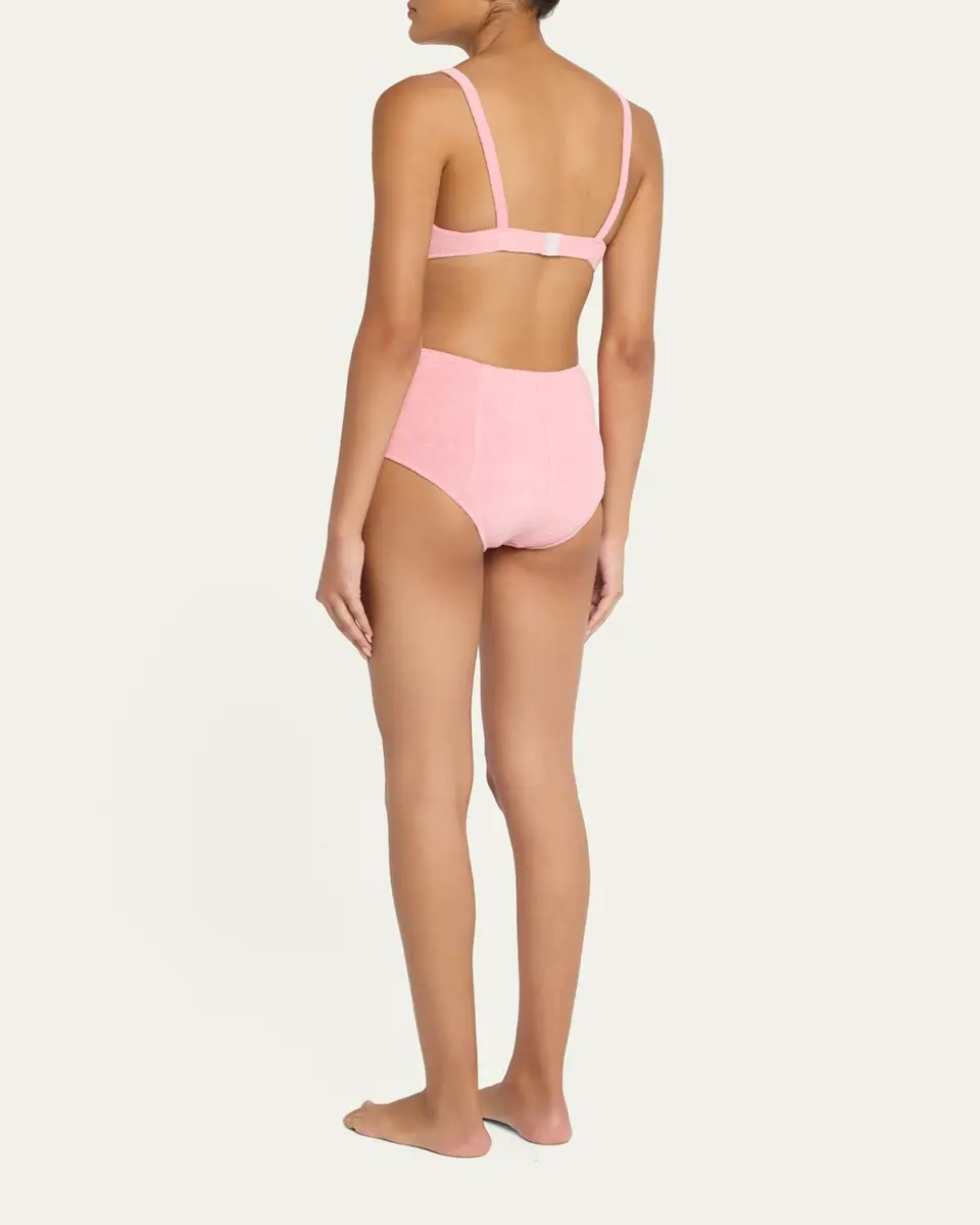 Lisa Marie Fernandez Terry Cloth Balconette High-Waist Two-Piece Swimsuit | Thumbnail 3