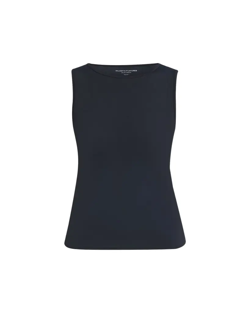MAJESTIC FILATURES Bateau-Neck Stretch Jersey Tank Top | Image 1 MAJESTIC FILATURES Bateau-Neck Stretch Jersey Tank Top | Image 1