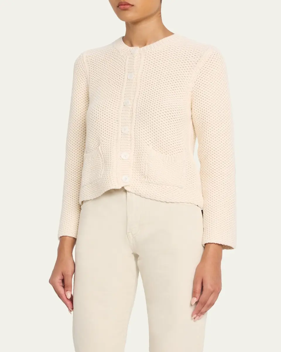 MAJESTIC FILATURES Button-Front Organic Cotton Knit Cardigan | Thumbnail 4