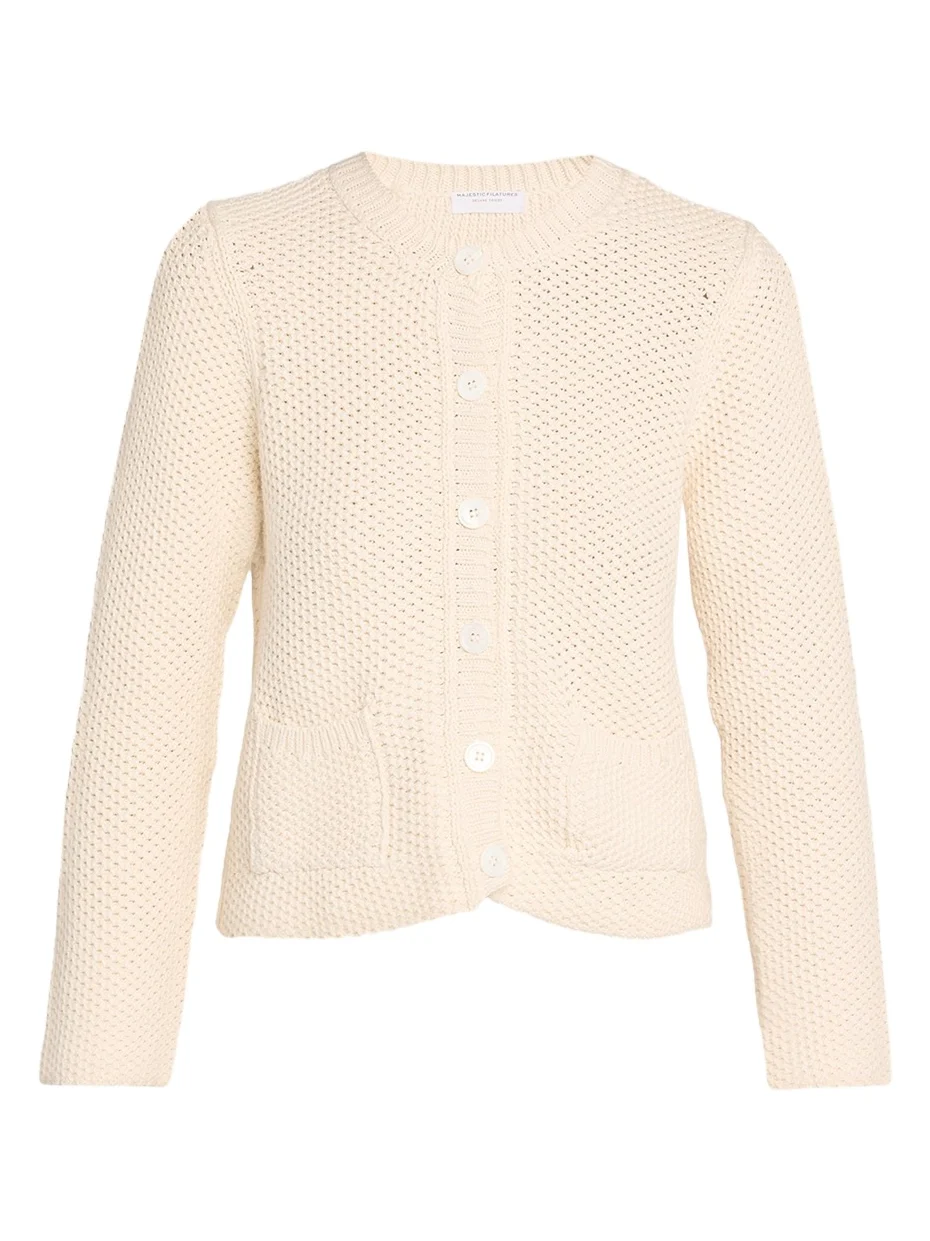 Button-Front Organic Cotton Knit Cardigan Button-Front Organic Cotton Knit Cardigan