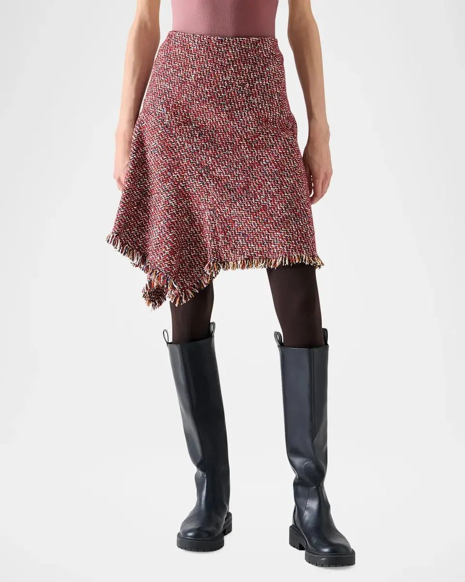 Akris punto Fringed Wool-Blend Tweed Asymmetric Skirt | Thumbnail 3 Akris punto Fringed Wool-Blend Tweed Asymmetric Skirt | Thumbnail 3