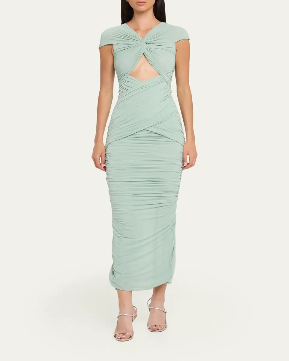 Ronny Kobo Nasha Cutout Ruched Bodycon Maxi Dress | Thumbnail 2