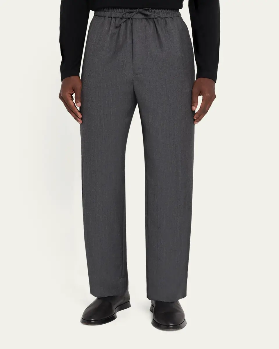 OFFICINE GÉNÉRALE Men's Nilson Soft Wool Elastic Drawstring Pants | Thumbnail 4 OFFICINE GÉNÉRALE Men's Nilson Soft Wool Elastic Drawstring Pants | Thumbnail 4