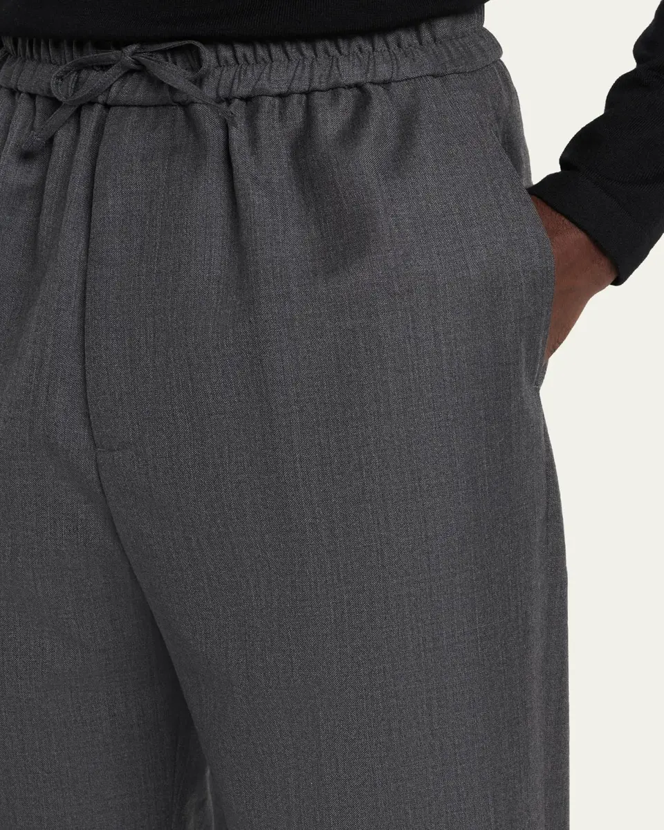 OFFICINE GÉNÉRALE Men's Nilson Soft Wool Elastic Drawstring Pants | Thumbnail 5 OFFICINE GÉNÉRALE Men's Nilson Soft Wool Elastic Drawstring Pants | Thumbnail 5