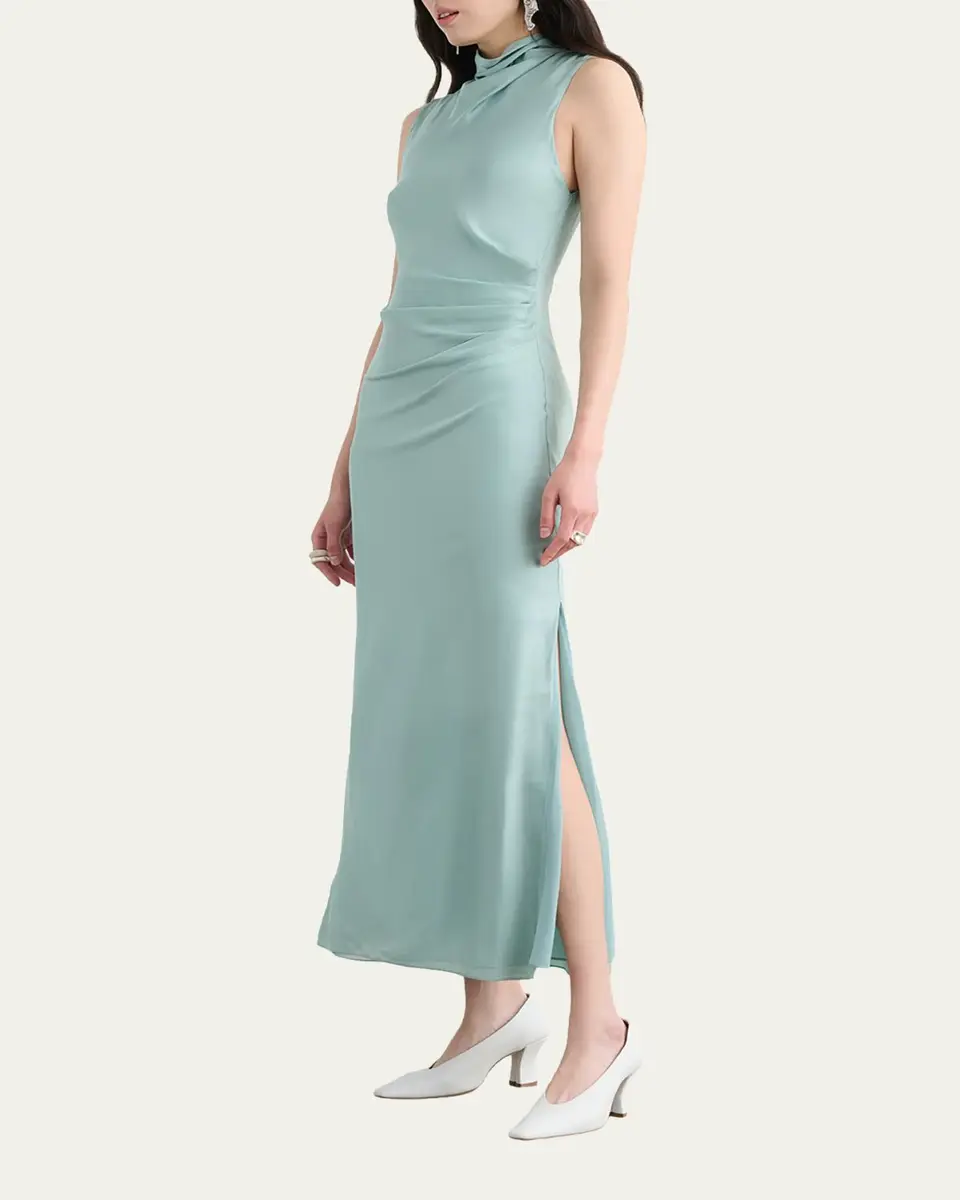 Toccin Koralie Draped-Neck Midi Dress | Thumbnail 4 Toccin Koralie Draped-Neck Midi Dress | Thumbnail 4