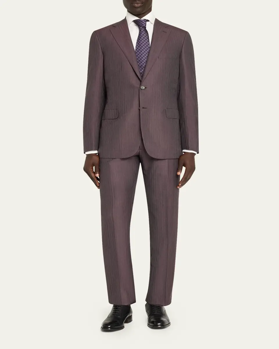 Brioni Men's Wool Herringbone Single-Breasted Suit | Thumbnail 2 Brioni Men's Wool Herringbone Single-Breasted Suit | Thumbnail 2
