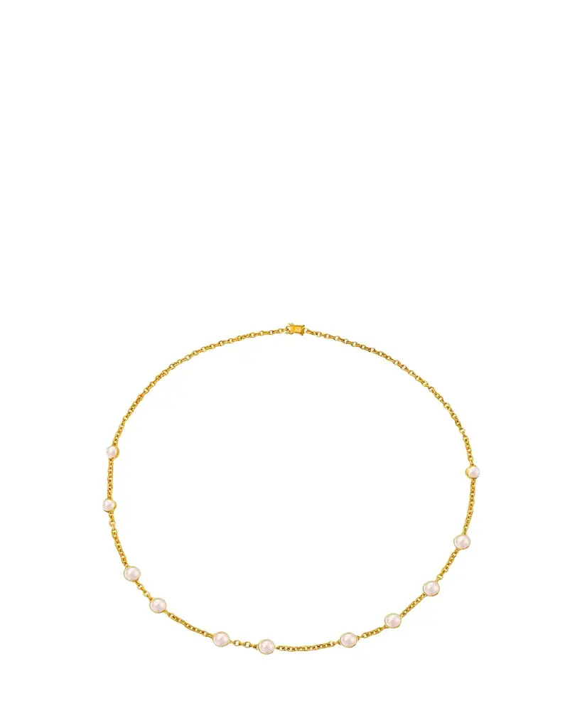 18K Yellow Gold Freshwater Pearl Station Necklace, 22"L 18K Yellow Gold Freshwater Pearl Station Necklace, 22"L