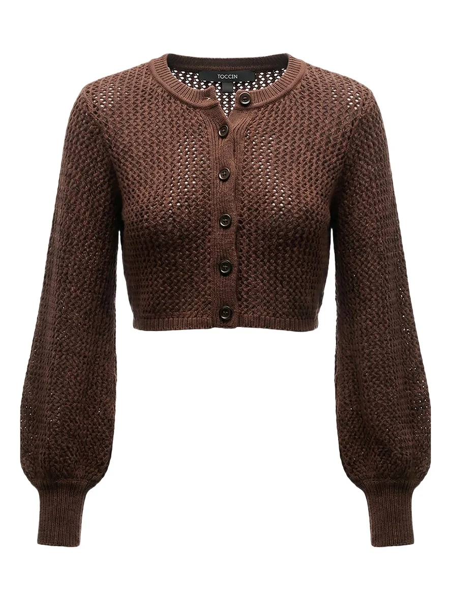 Tori Blouson-Sleeve Cardigan Tori Blouson-Sleeve Cardigan
