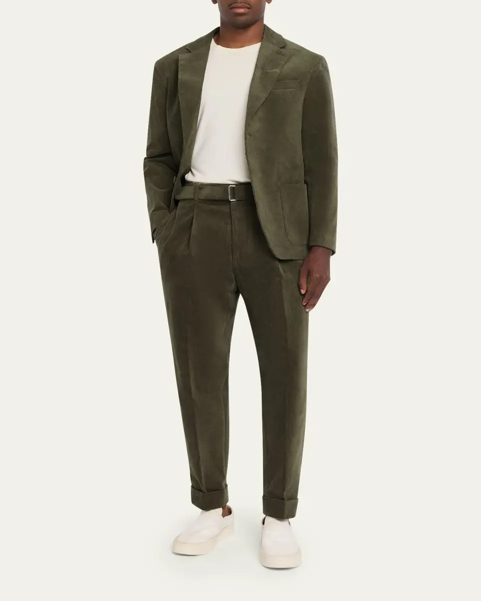 OFFICINE GÉNÉRALE Men's Hugo Corduroy Belted Trousers | Thumbnail 2 OFFICINE GÉNÉRALE Men's Hugo Corduroy Belted Trousers | Thumbnail 2