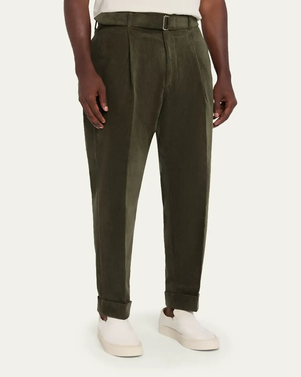 OFFICINE GÉNÉRALE Men's Hugo Corduroy Belted Trousers | Thumbnail 4 OFFICINE GÉNÉRALE Men's Hugo Corduroy Belted Trousers | Thumbnail 4