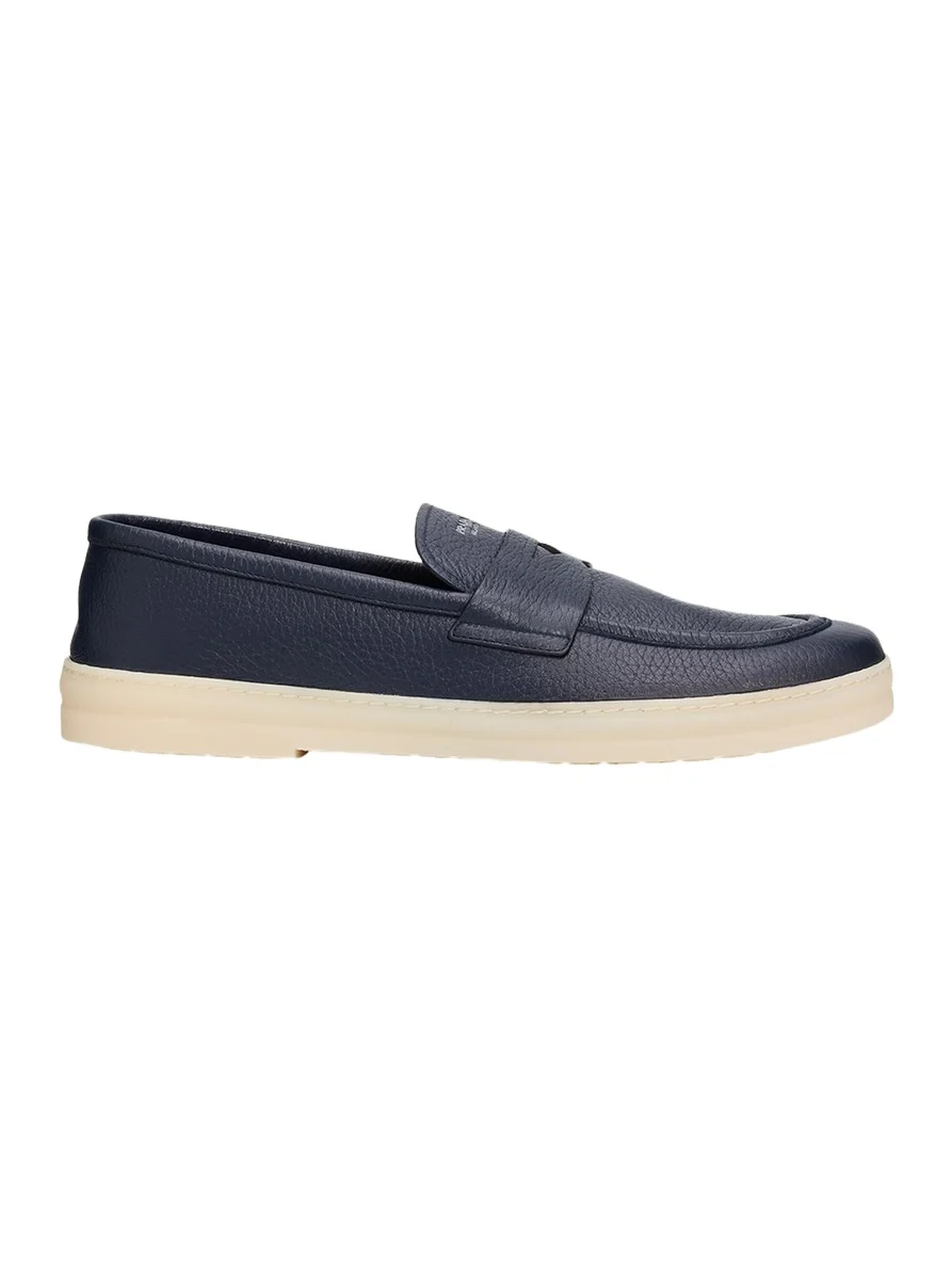 Prada Men's Alphabet Deerskin Rubber-Sole Penny Loafers