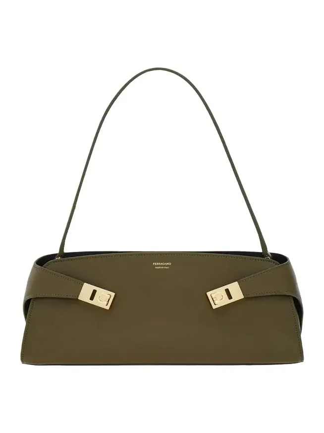 Hug East-West Leather Shoulder Bag