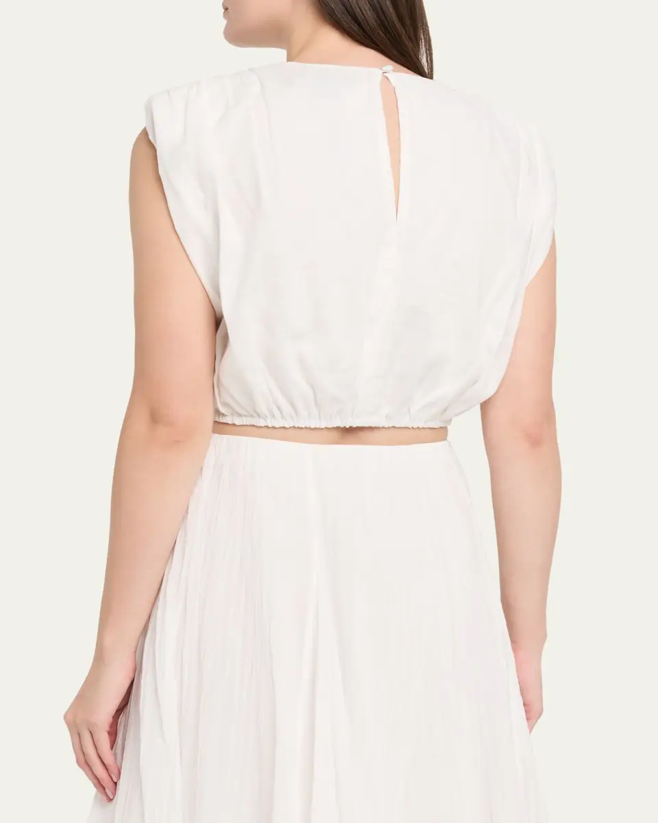 Toccin Sirelle Linen-Cotton Crop Top | Thumbnail 3 Toccin Sirelle Linen-Cotton Crop Top | Thumbnail 3