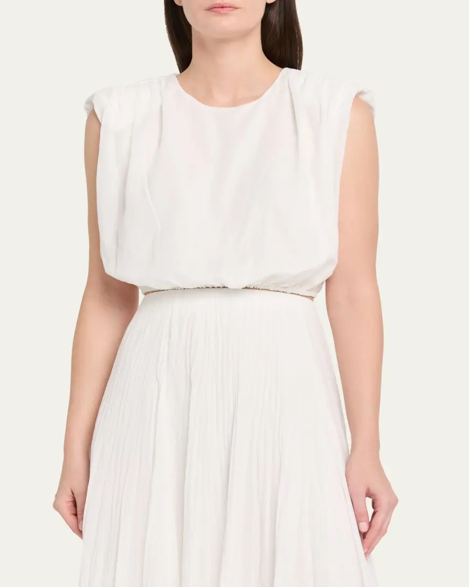 Toccin Sirelle Linen-Cotton Crop Top | Thumbnail 4 Toccin Sirelle Linen-Cotton Crop Top | Thumbnail 4