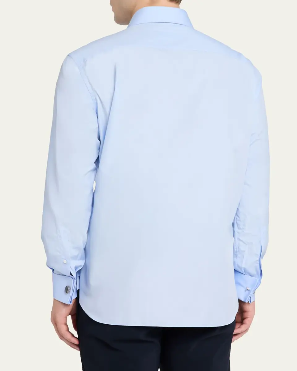 Brioni Men's Solid Cotton French-Cuff Sport Shirt | Thumbnail 3 Brioni Men's Solid Cotton French-Cuff Sport Shirt | Thumbnail 3