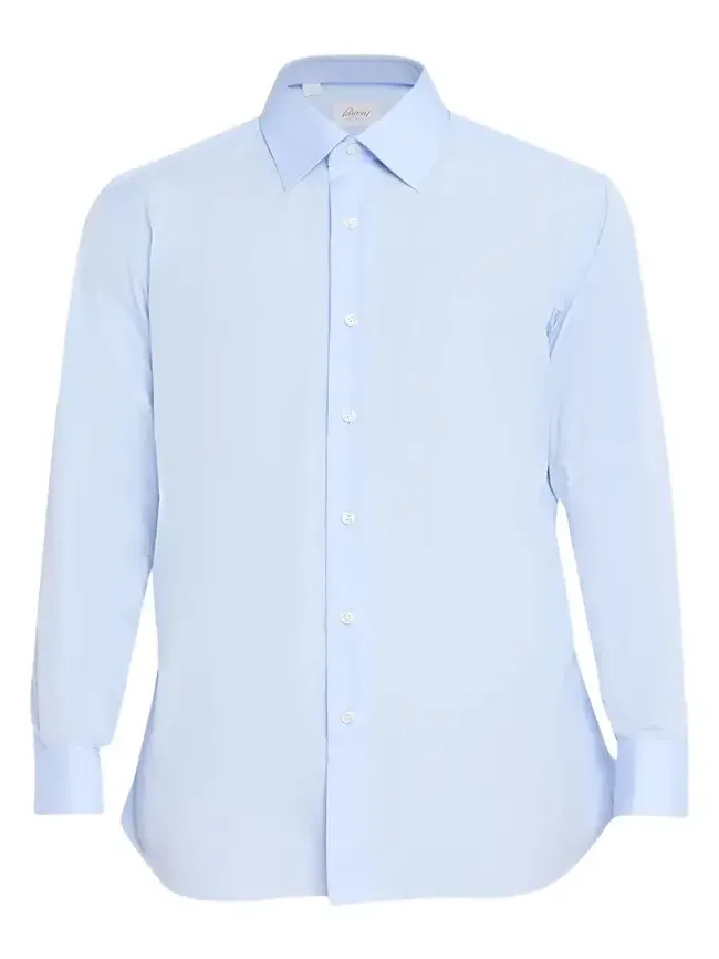 Brioni Men's Solid Cotton French-Cuff Sport Shirt