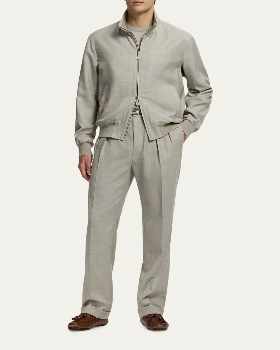 Ralph Lauren Purple Label Men's Felton Cashmere-Silk Flight Jacket | Thumbnail 2 Ralph Lauren Purple Label Men's Felton Cashmere-Silk Flight Jacket | Thumbnail 2