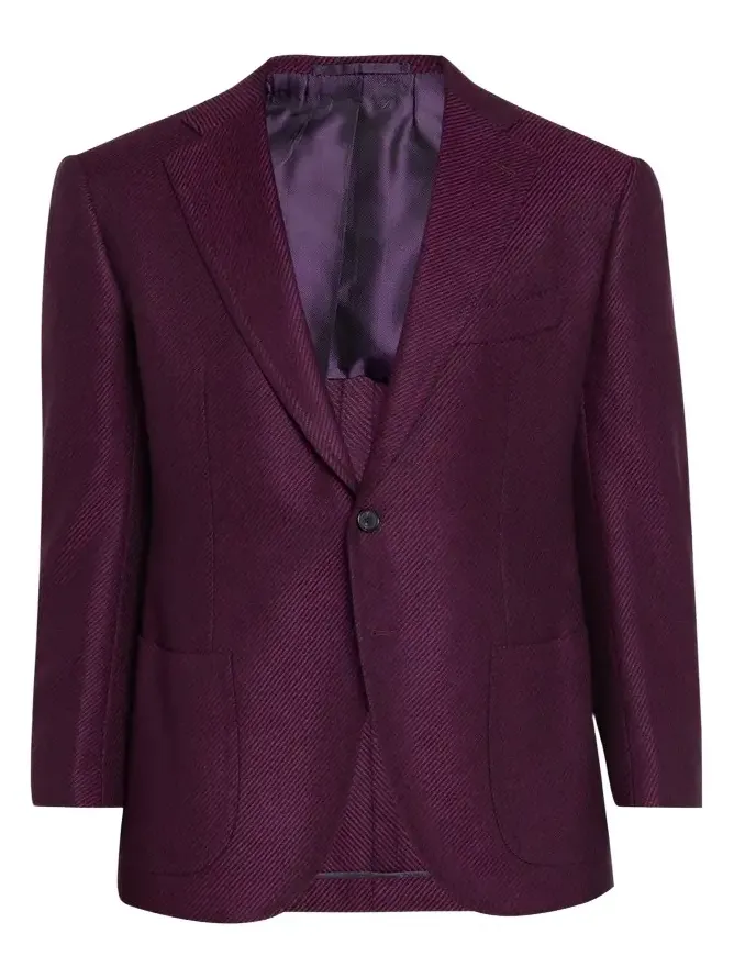 Men's Cashmere Diagonal-Texture Single-Breasted Sport Coat Men's Cashmere Diagonal-Texture Single-Breasted Sport Coat