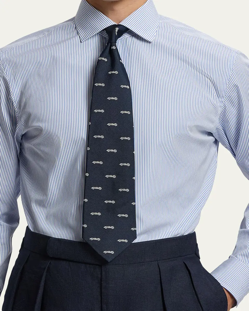 Ralph Lauren Purple Label Men's Silk Racecar Tie | Thumbnail 2