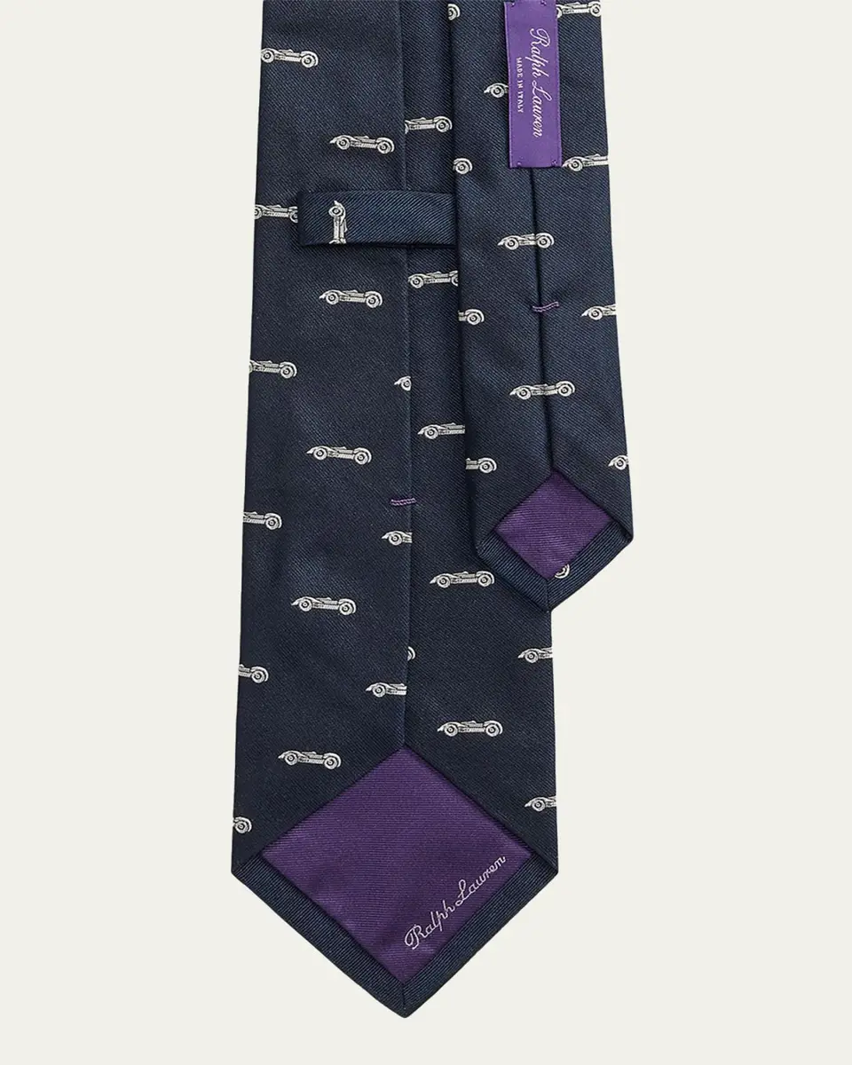 Ralph Lauren Purple Label Men's Silk Racecar Tie | Thumbnail 4