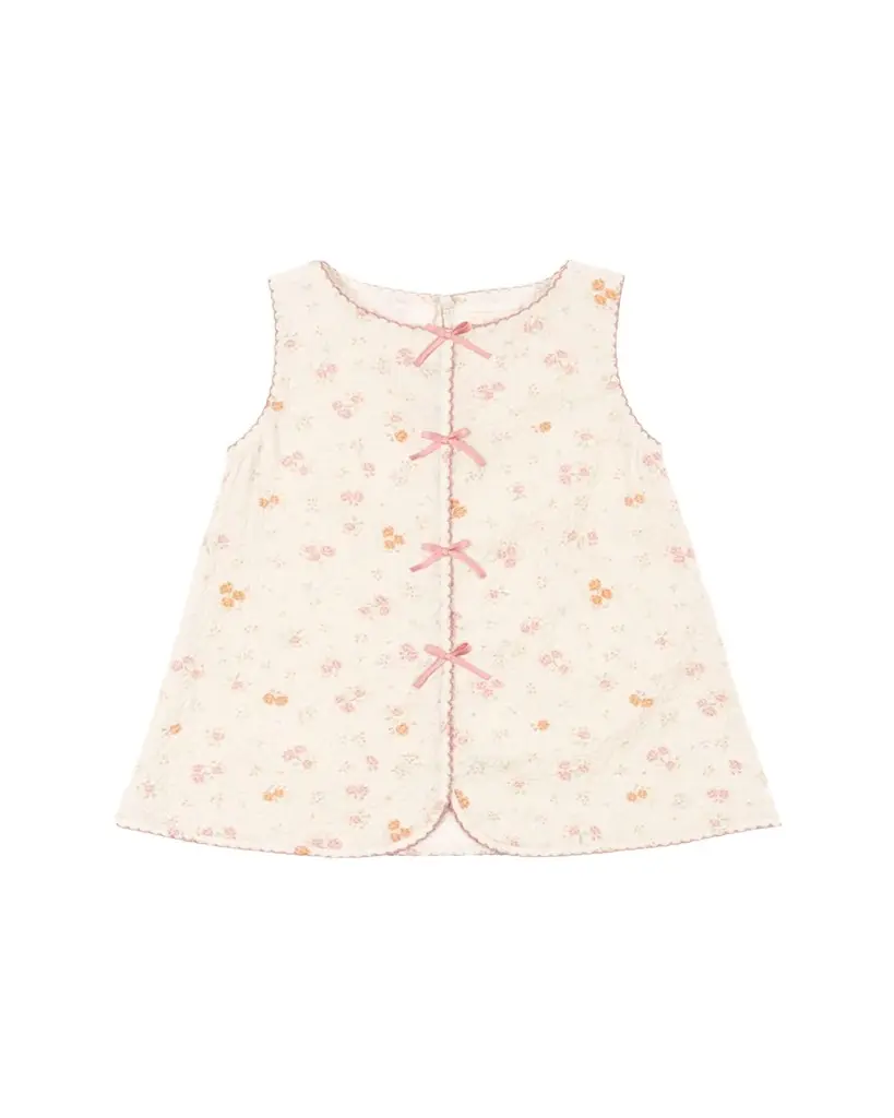 Konges Slojd Girl's Elin Sleeveless Floral Picot-Trim Dress, Size 18M-10 | Image 1 Konges Slojd Girl's Elin Sleeveless Floral Picot-Trim Dress, Size 18M-10 | Image 1