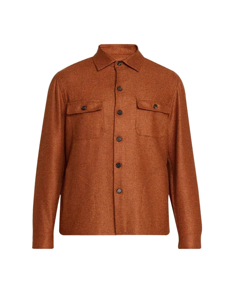 Cesare Attolini Men's Cashmere Pied de Poule Overshirt | Image 1 Cesare Attolini Men's Cashmere Pied de Poule Overshirt | Image 1
