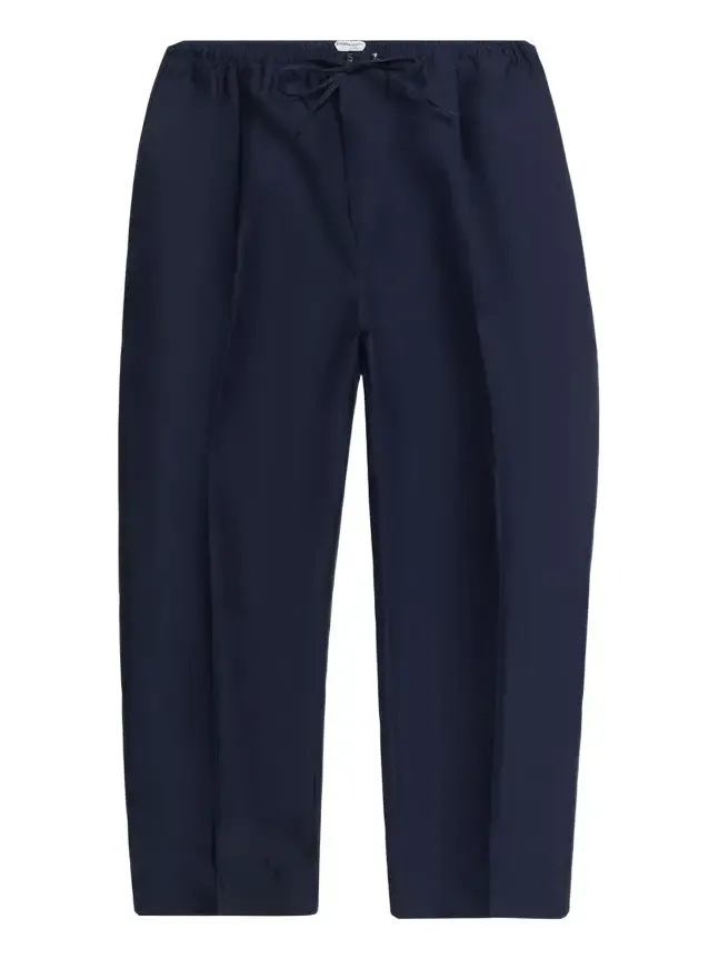 Men's Washed Cotton and Silk Relaxed Drawstring Pants