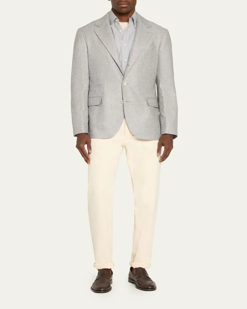 Brunello Cucinelli Men's Cavallery Silk and Cashmere Single-Breasted Sport Coat | Thumbnail 2 Brunello Cucinelli Men's Cavallery Silk and Cashmere Single-Breasted Sport Coat | Thumbnail 2