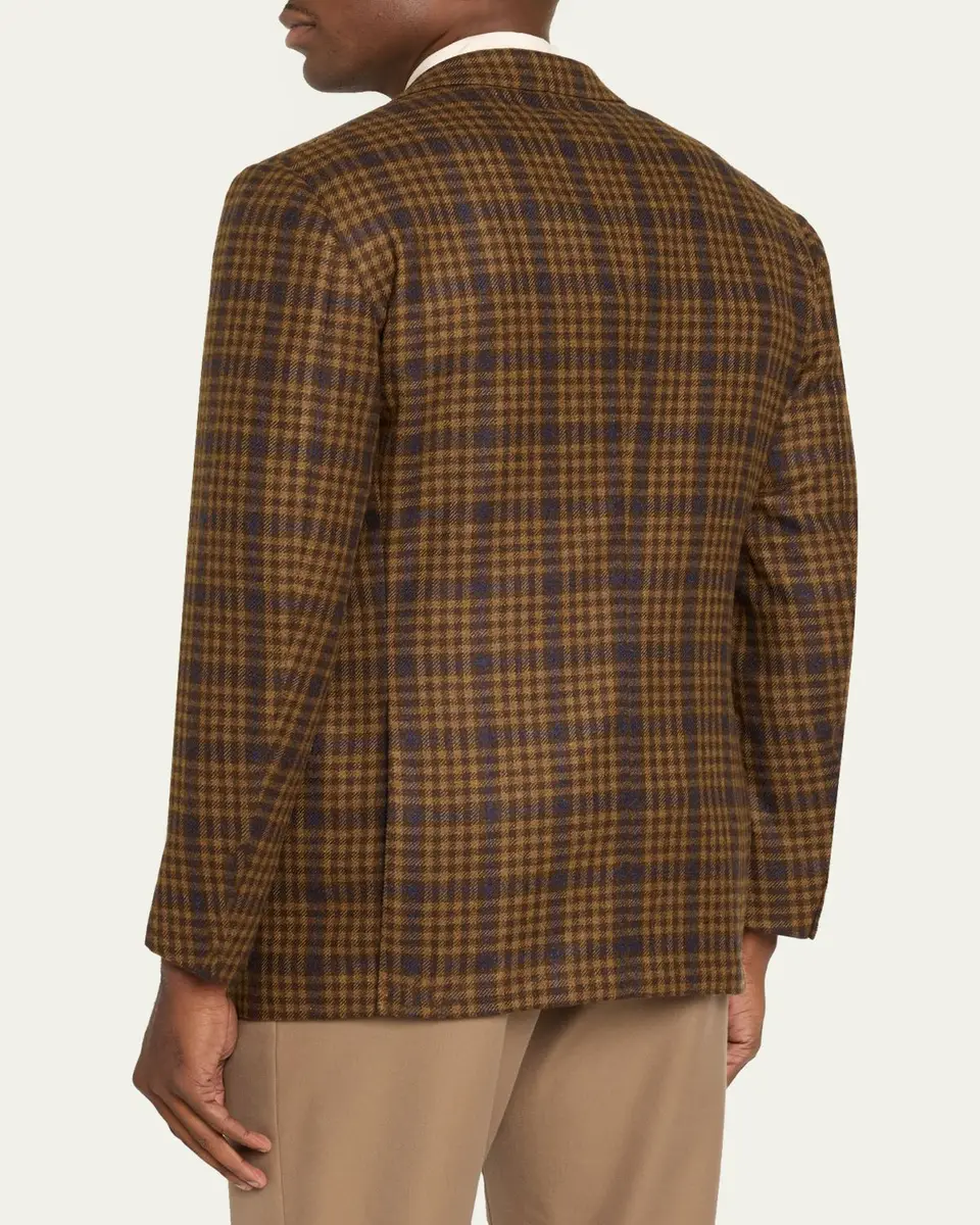 Cesare Attolini Men's Cashmere Plaid Single-Breasted Sport Coat | Thumbnail 3 Cesare Attolini Men's Cashmere Plaid Single-Breasted Sport Coat | Thumbnail 3