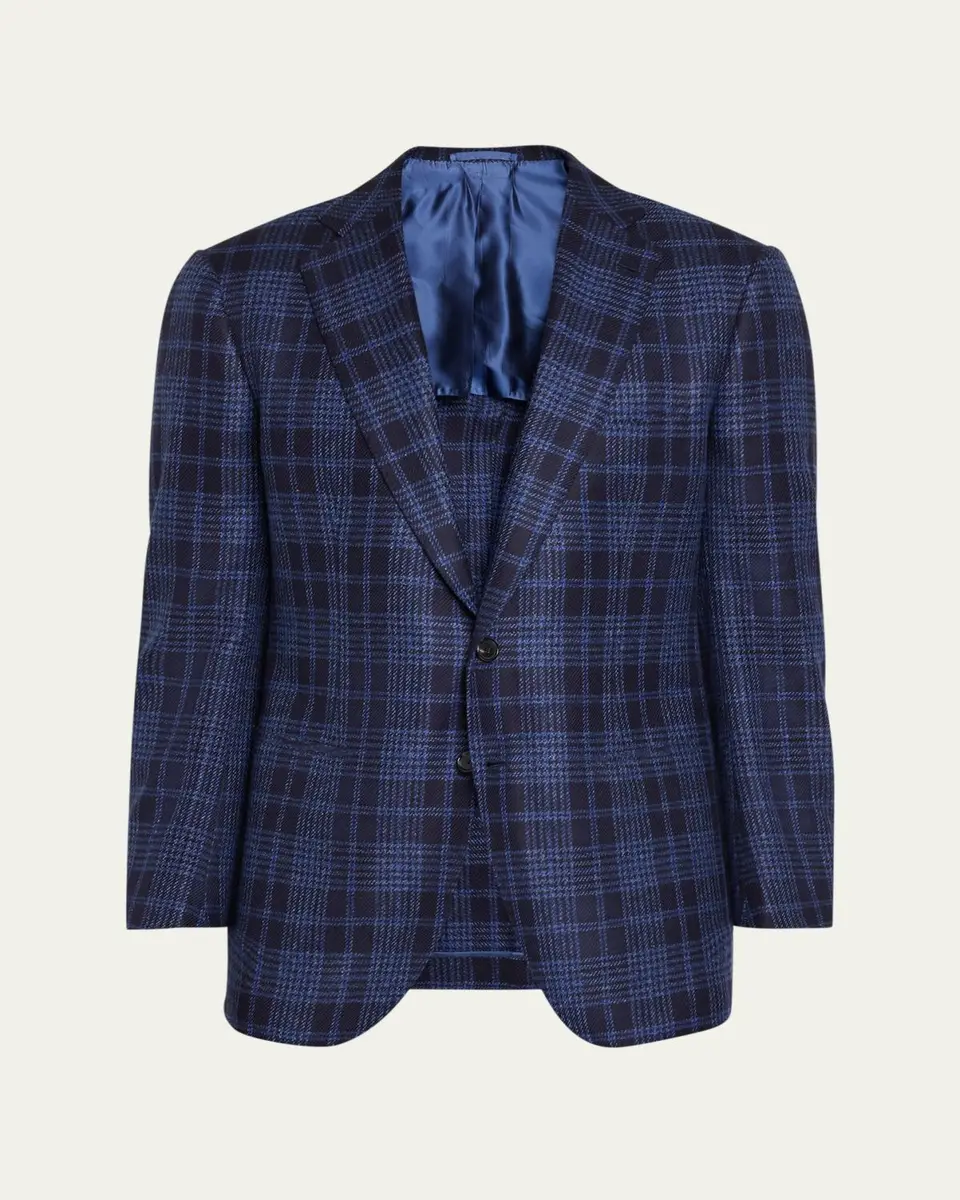 Cesare Attolini Men's Cashmere Plaid Single-Breasted Sport Coat | Thumbnail 6 Cesare Attolini Men's Cashmere Plaid Single-Breasted Sport Coat | Thumbnail 6