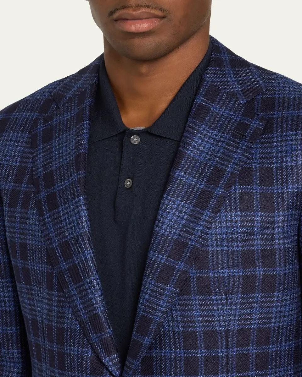 Cesare Attolini Men's Cashmere Plaid Single-Breasted Sport Coat | Thumbnail 10 Cesare Attolini Men's Cashmere Plaid Single-Breasted Sport Coat | Thumbnail 10