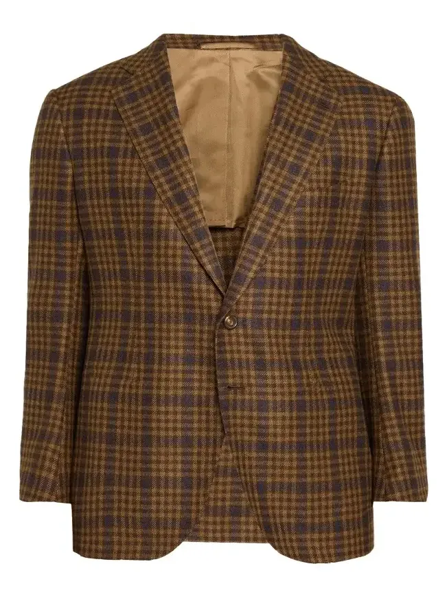 Men's Cashmere Plaid Single-Breasted Sport Coat Men's Cashmere Plaid Single-Breasted Sport Coat