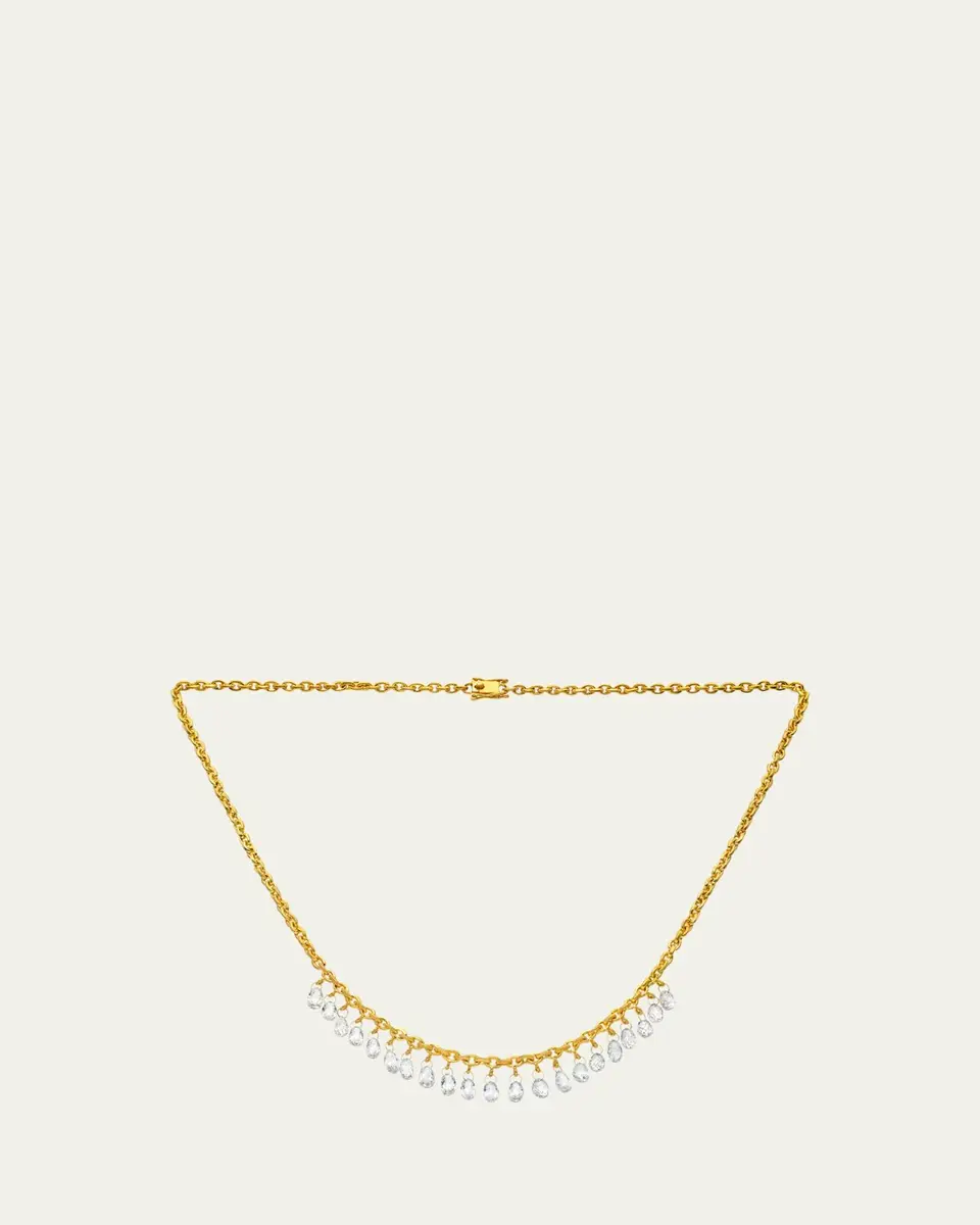 DARIUS 18K Yellow Gold Briolette Diamond Veil Chain Necklace, 18"L | Thumbnail 2 DARIUS 18K Yellow Gold Briolette Diamond Veil Chain Necklace, 18"L | Thumbnail 2