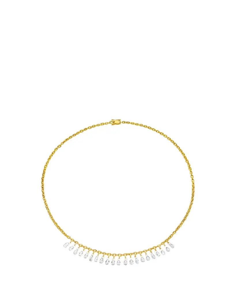 DARIUS 18K Yellow Gold Briolette Diamond Veil Chain Necklace, 18"L | Image 1 DARIUS 18K Yellow Gold Briolette Diamond Veil Chain Necklace, 18"L | Image 1