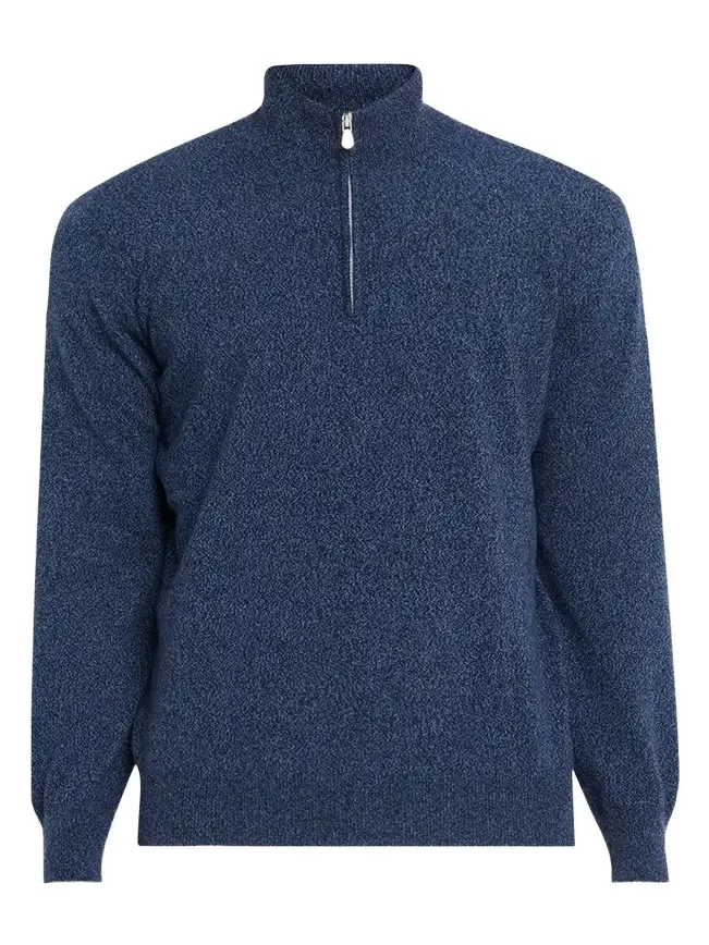 Brunello Cucinelli Men's Cashmere Mouline Quarter-Zip Sweater
