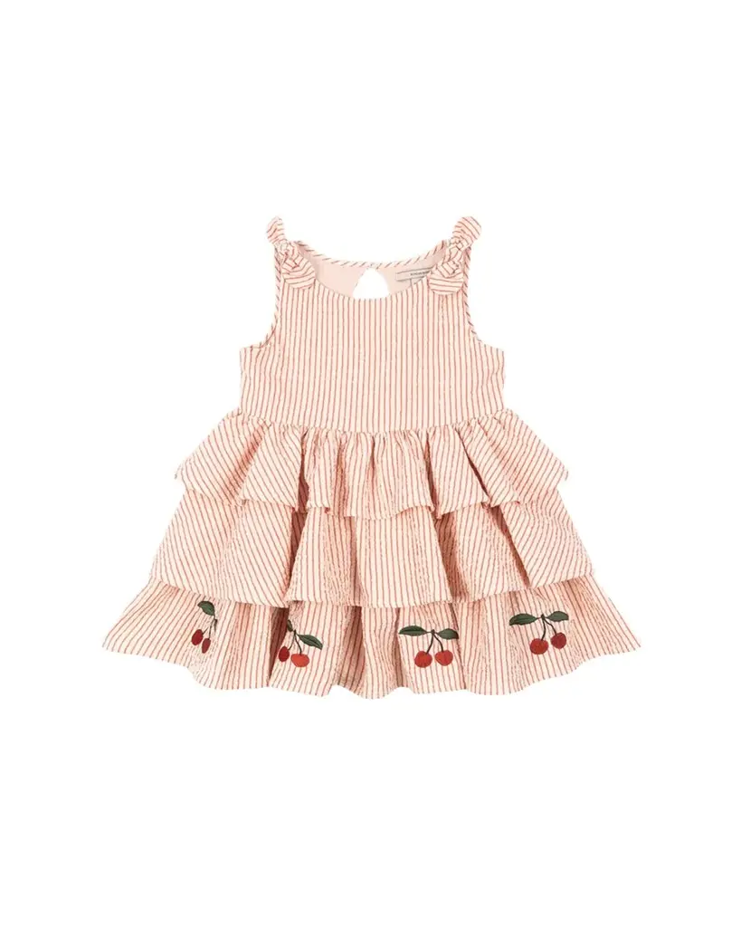 Konges Slojd Girl's Ellie Tiered Seersucker Dress, Size 18M-10 | Image 1 Konges Slojd Girl's Ellie Tiered Seersucker Dress, Size 18M-10 | Image 1