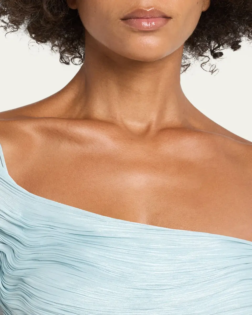 Marmar Halim Off-The-Shoulder Pleated Satin Twisted Slit Gown | Thumbnail 5 Marmar Halim Off-The-Shoulder Pleated Satin Twisted Slit Gown | Thumbnail 5