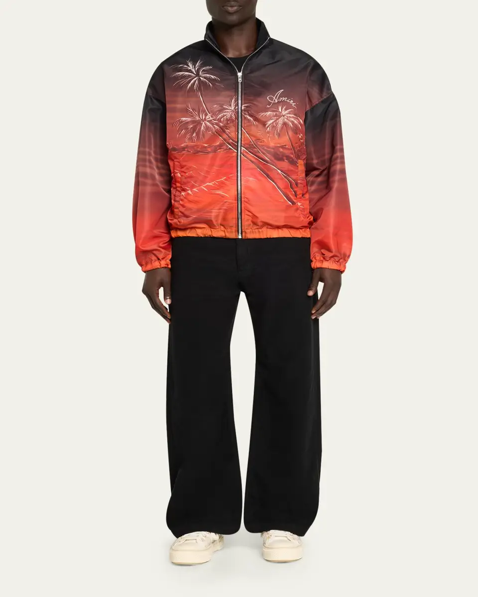 AMIRI Men's Hawaii Logo Nylon Full-Zip Jacket | Thumbnail 2 AMIRI Men's Hawaii Logo Nylon Full-Zip Jacket | Thumbnail 2