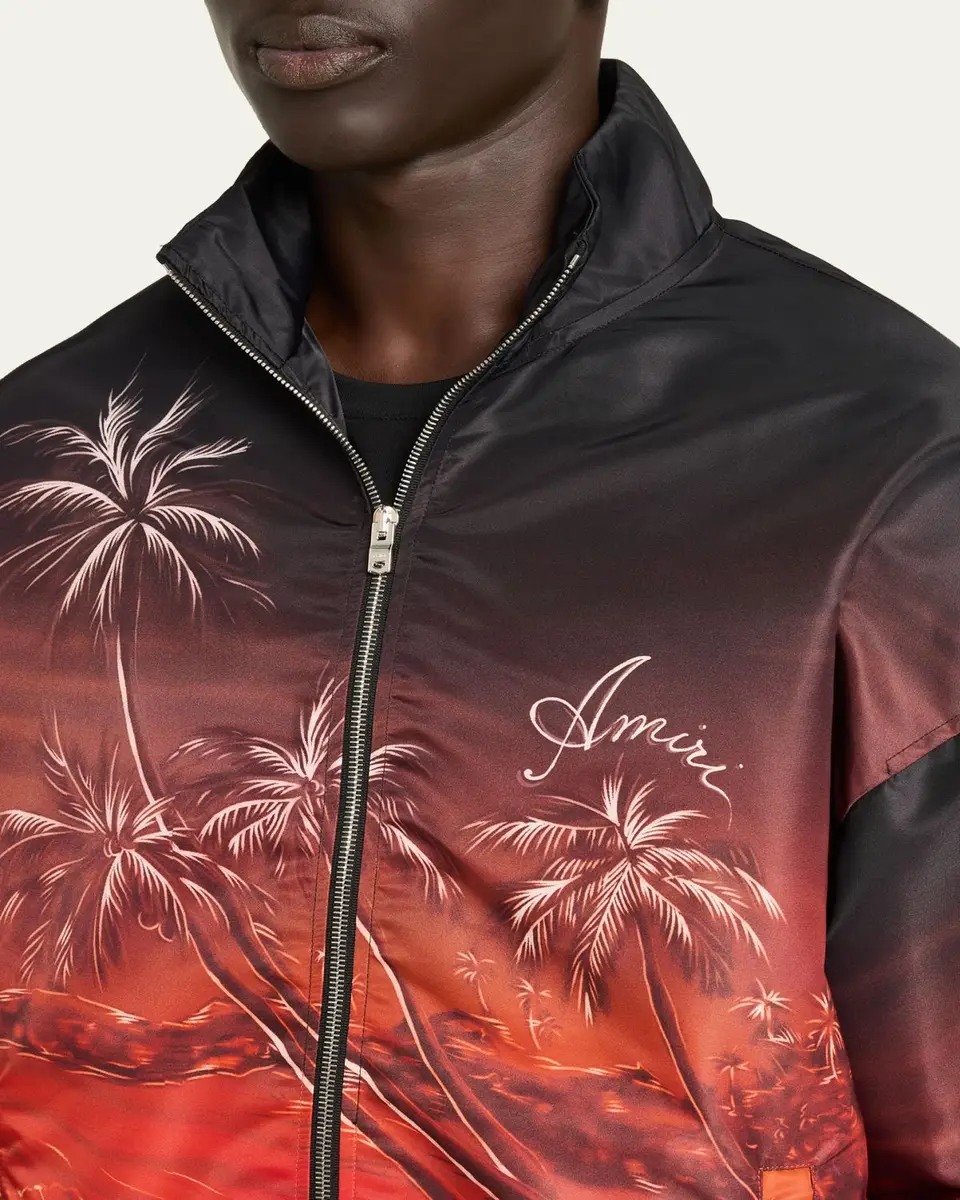 AMIRI Men's Hawaii Logo Nylon Full-Zip Jacket | Thumbnail 5 AMIRI Men's Hawaii Logo Nylon Full-Zip Jacket | Thumbnail 5