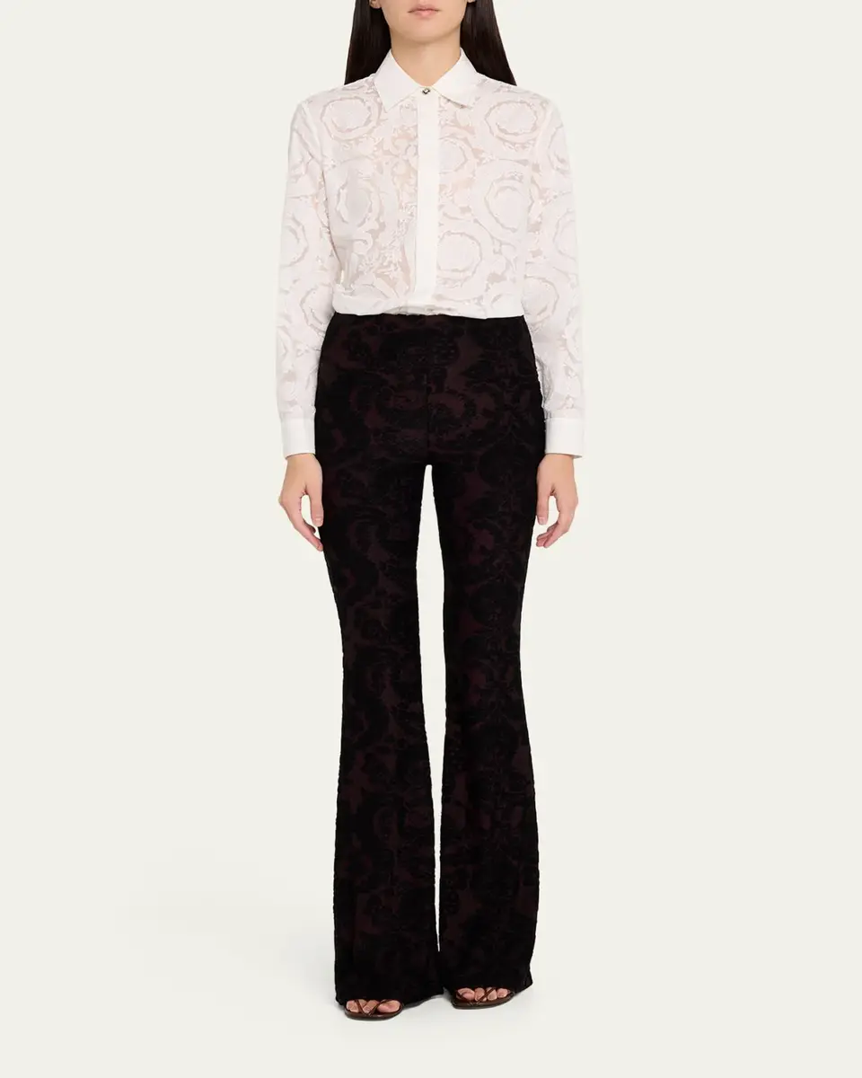 Etro Paisley Chenille Jacquard Flare Pants | Thumbnail 2 Etro Paisley Chenille Jacquard Flare Pants | Thumbnail 2