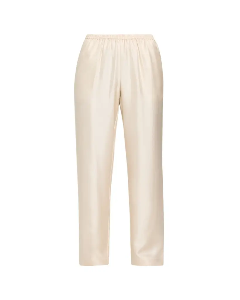 Loulou de Saison Alera Silk Straight-Leg Pull-On Pants | Image 1 Loulou de Saison Alera Silk Straight-Leg Pull-On Pants | Image 1